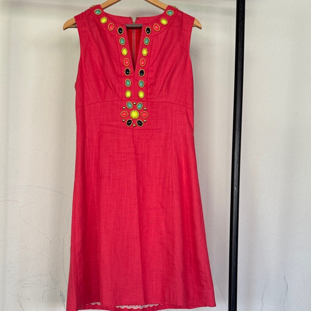 kate spade Coral Sleeveless Embellished A-Line Dress - Picture 4 of 12